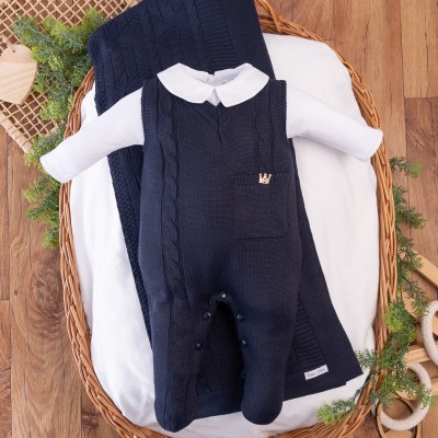 Saída de Maternidade Príncipe - Azul Marinho